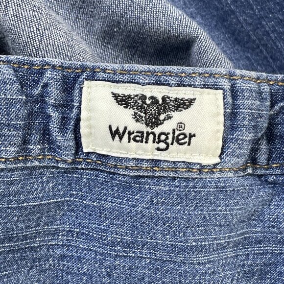 Wrangler Denim Shirt Shacket Mens Size 3X Indigo Blue Pearl Snap Pockets - Picture 8 of 9